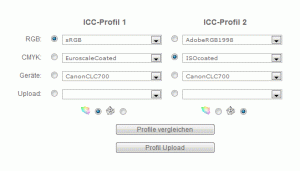 Vergleichsformular ICC-Profile
